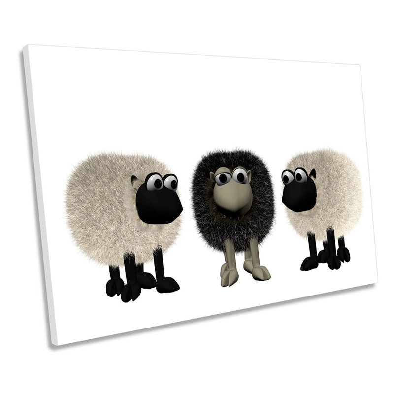 Sheep Modern - Wrapped Canvas Print, 61cm H x 91.4cm W