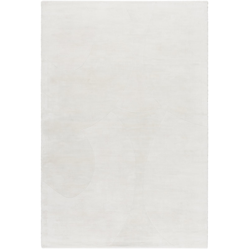 Rectangle Onetta Solid Color Hand Lomed Viscose Area Rug in White, Rectangle 5'7" x 6'