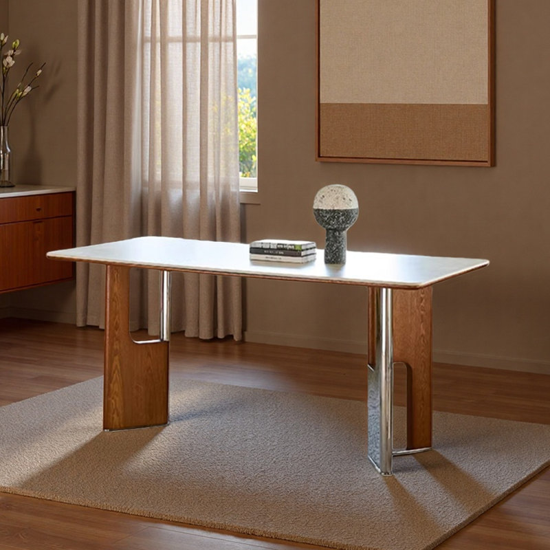 Table de salle à manger Beige Rock, H 29,52 po x L 70,86 po x l 35,43 po
