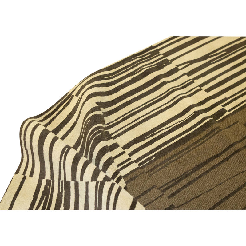 High-Quality Hand-Knotted Coffee Area Rug