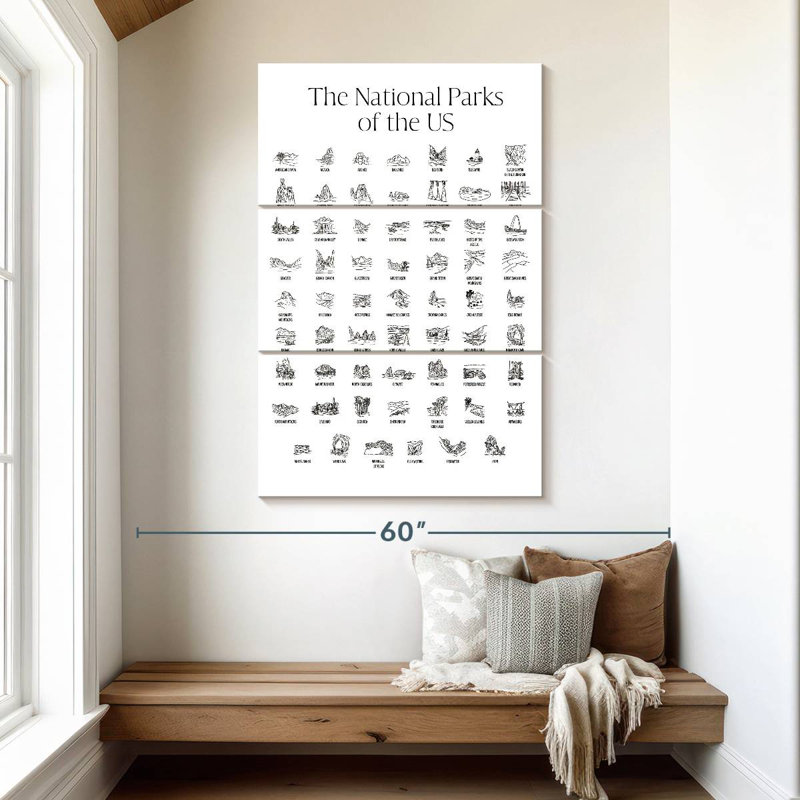 Carte des parcs nationaux américains Alvord, H 50 po x l 32 po