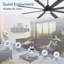 Ventilateur de plafond noir 65 pouces avec lumière et télécommande, silencieux, réversible à 6 vitesses, ventilateurs de plafond à courant continu pour l'intérieur ou l'extérieur couvert