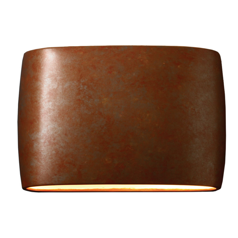 Henry Street Ceramic Flush Mounted Sconce, Rust Patina