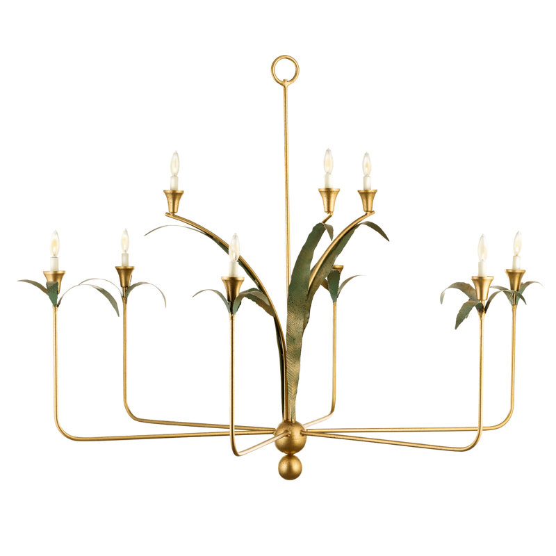 Verdant Chandelier With Leaves