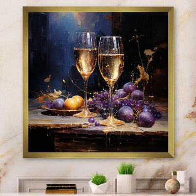 Champagne Christmas Celebration II - Wine Large Wall Art Champagne Wall Decor