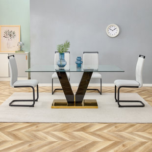 Luxury LV Style Marble Stainless Steel Gold Electroplating Dining Table