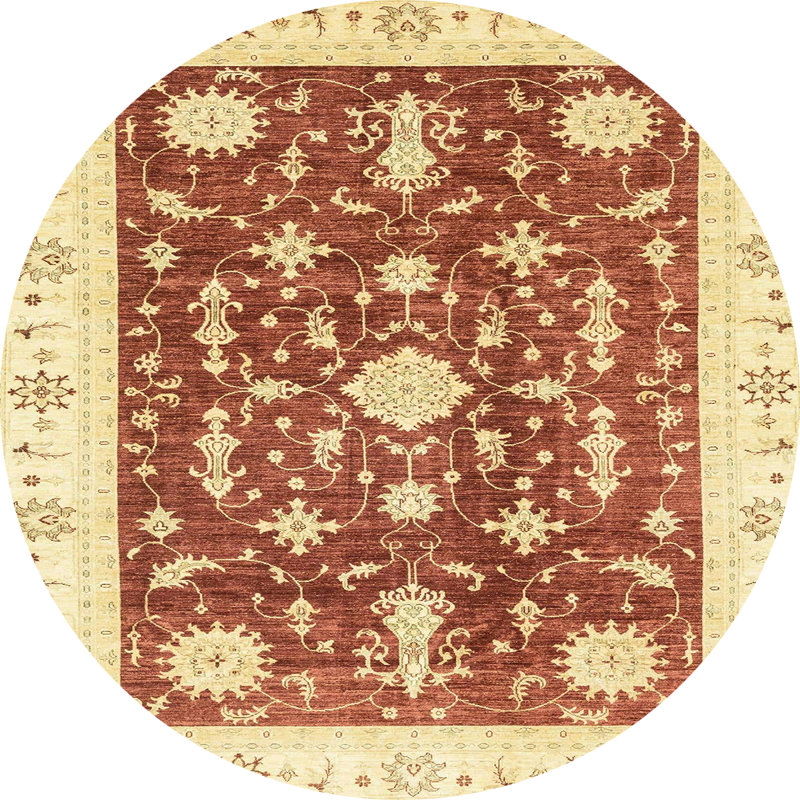 Tapis décoratif multicolore à motif abstrait, Rond 7 pi