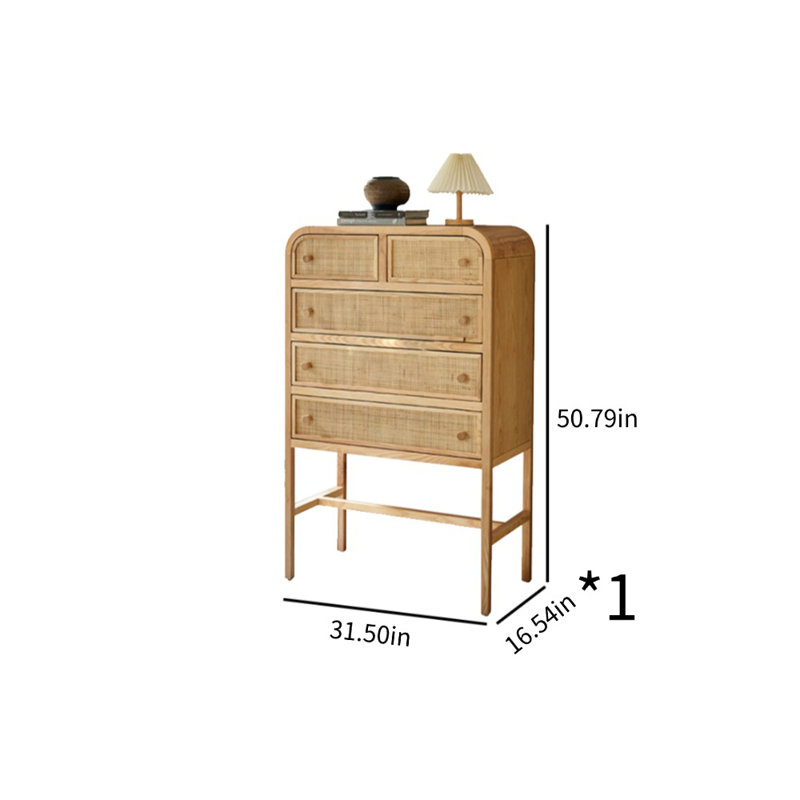 Armoire d'appoint en bois massif de rotin