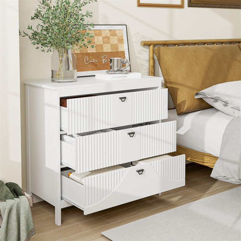80cm W Manufactured Wood Bedside Table