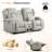 Loveseat Rocker Recliner Sofa, Dual Reclining Couches With Console, Manual Reclinable Double Seat 2 Person Recliner, Rv Movie Seating For Travel Trailers Living Room-1069023601