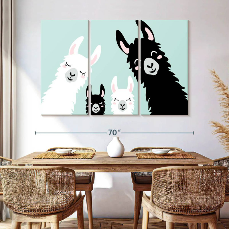 Brampt Fun Llamas, 42" H x 65" W