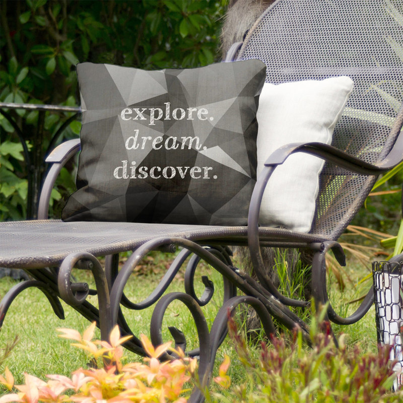 Outdoor Reversible Throw Pillow, 18" x 18", Onyx Abstract