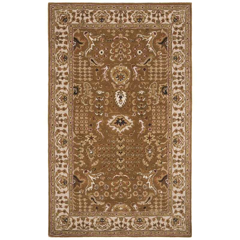 Chattooga Oriental Hand-Tufted Wool Gold Area Rug, Rectangle 5' x 8'