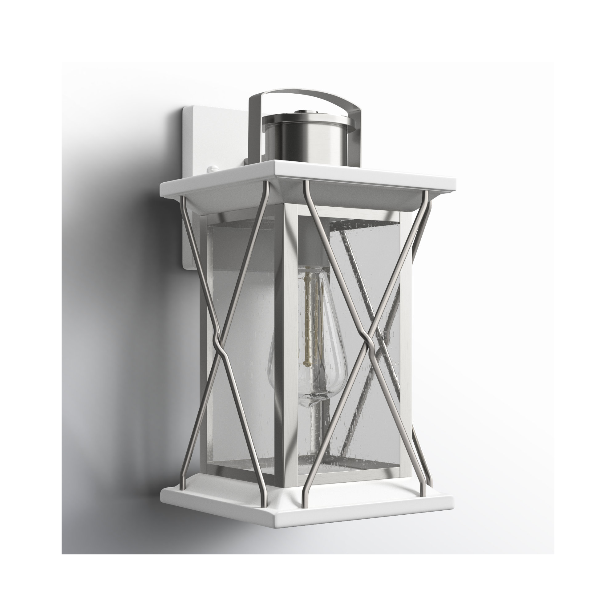 Inanna Single Light Outdoor Wall Light, Stainless Steel, 19" H x 9.12" W x 10" D