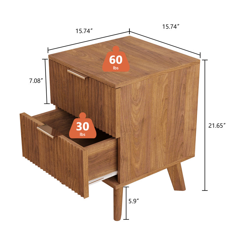 Table de chevet Jahgeer, Noyer