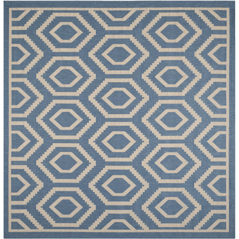 Deedrick Performance Geometric Indoor/Outdoor Area Rug, Square 6'7"