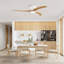Ventilateur de plafond encastré en bois massif de 52 po à 3 pales avec lumière DEL et télécommande-990205629-990205628