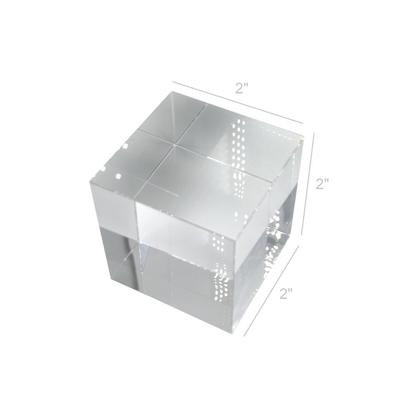 2 x 2 x 2" Riser Paper Weight Clear Crystal Cube Riser Solid Block