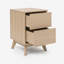 Venne 2 Push-Open Drawer Wood Effect Bedside Table With Tapered Legs - Modern Scandi-452305577