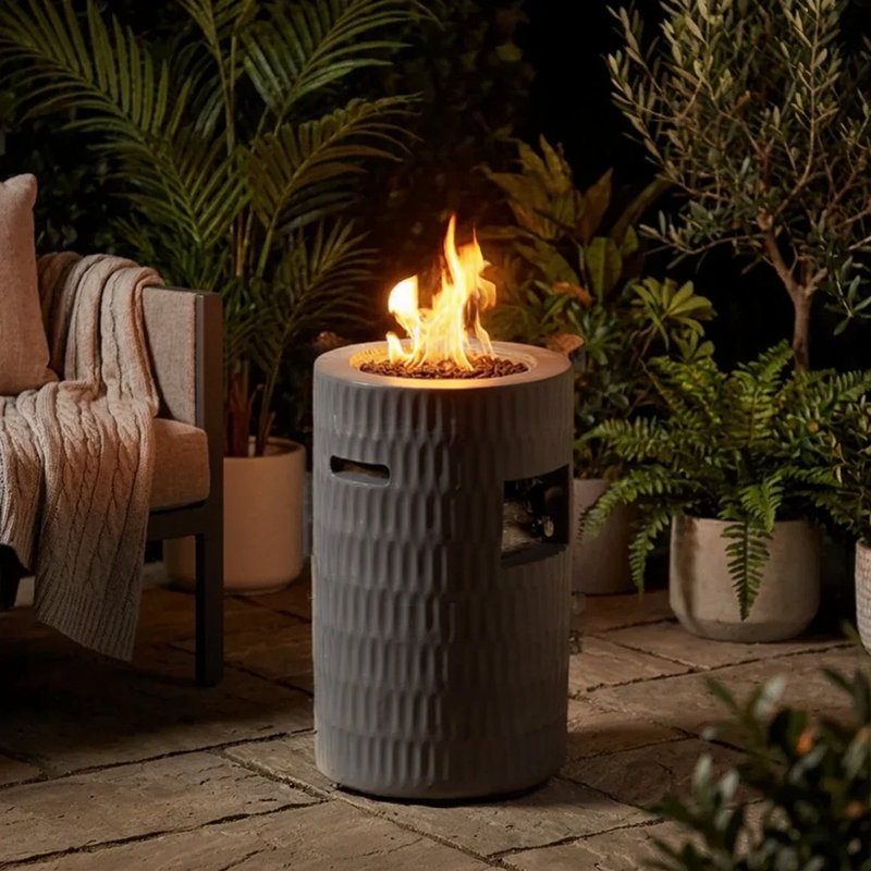 Foyer d'extérieur au gaz 26 po 40 000 BTU, Gris moyen