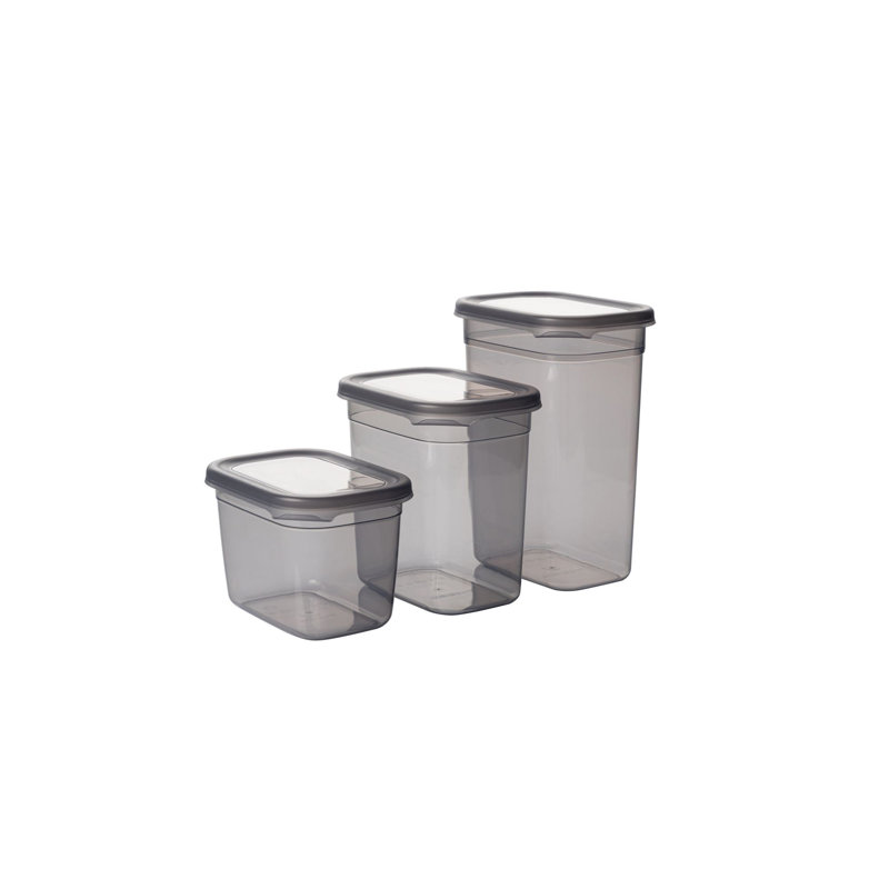 Ensemble de 15 boîtes de rangement, couleur anthracite, 100% plastique durable | Différentes tailles: 5,5 x 3,9 x 3,9 po (800 ml), 5,5 x 5,5 x 3,9 po (1150 ml), 4,1 x 4,1 x 3,5 po (1500 ml) | Lavable au lave-vaisselle et sans BPA, idéal pour organiser la maison et le bureau
