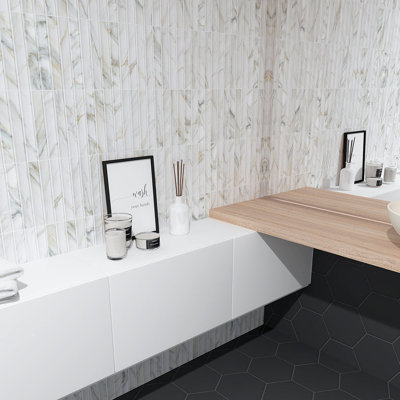 Carreau en porcelaine 3D argos 4 1 / 2x9 Argos Calacatta Gold Matte