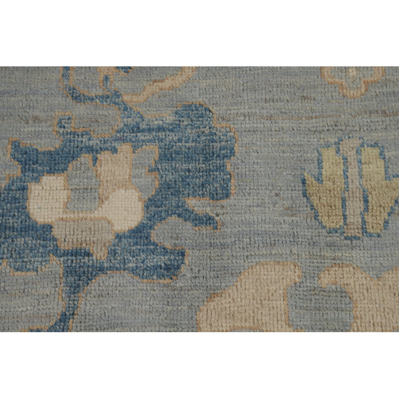 Vegetable Dye Blue Oushak Turkish Area Rug 8x10