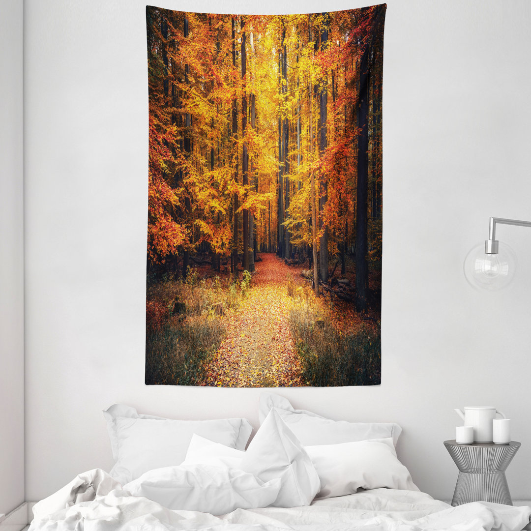 Wandteppich, Vivid Blatt Pflanze Eco, Herbst, Orange Braun