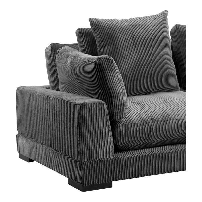 Canapé modulaire réversible avec repose-pieds Saegan, Gris