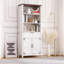 Bibliothèque 6 niveaux Farmhouse: 72 po avec rangement, armoire, tiroir et tablette