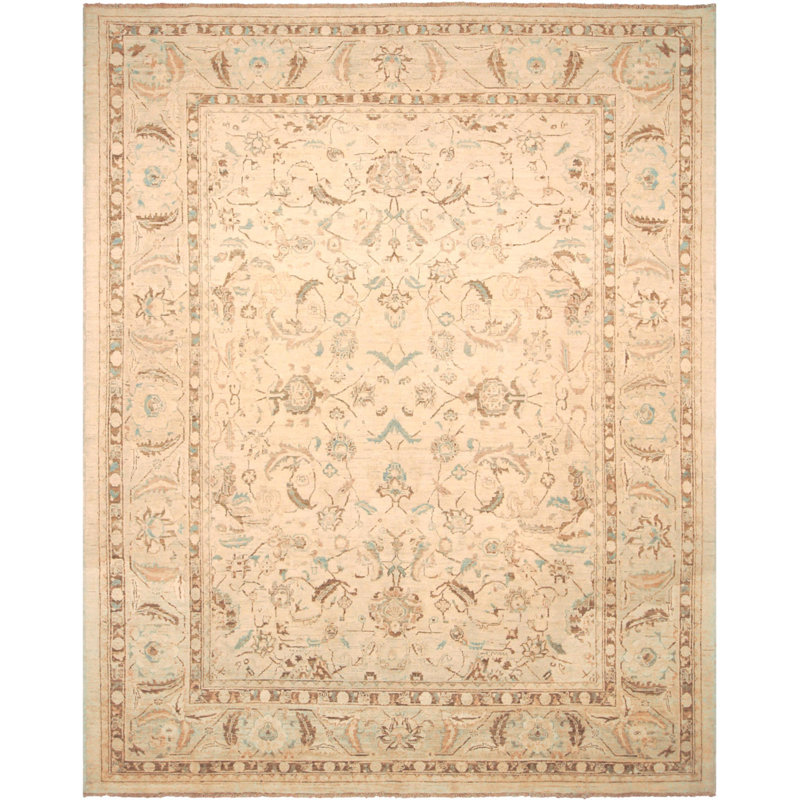 Tapis unique brun clair / brun de 9 pi 3 po x 11 pi 6 po Kellyanna par Arshs Fine Rugs