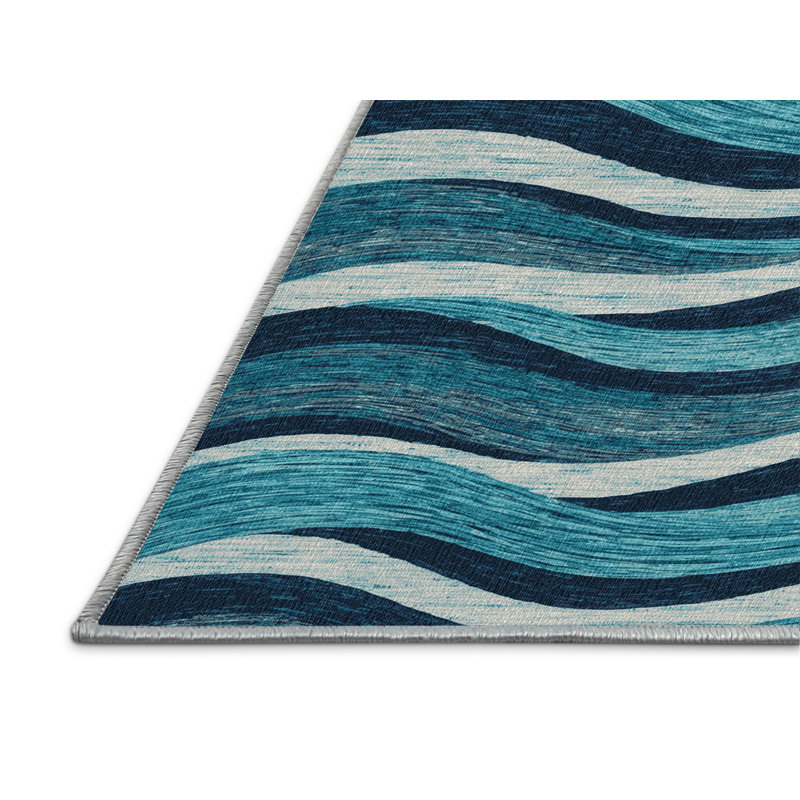 Tapis lavable hawaïen Ocean Waves, Rectangulaire 2 pi x 3 pi