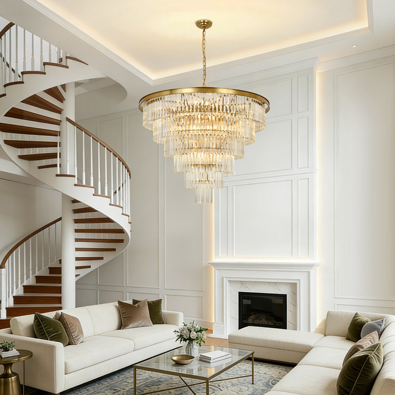 Lustre en cristal Makinlee, H 30,31 po x l 39,37 po x P 39,37 po, 22 lumières, Laiton