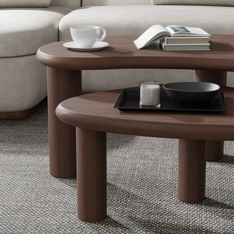 Wood Nesting Coffee Tables, Walnut