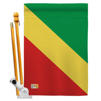 Double Sided 40'' H x 28'' W Polyester Flag Set