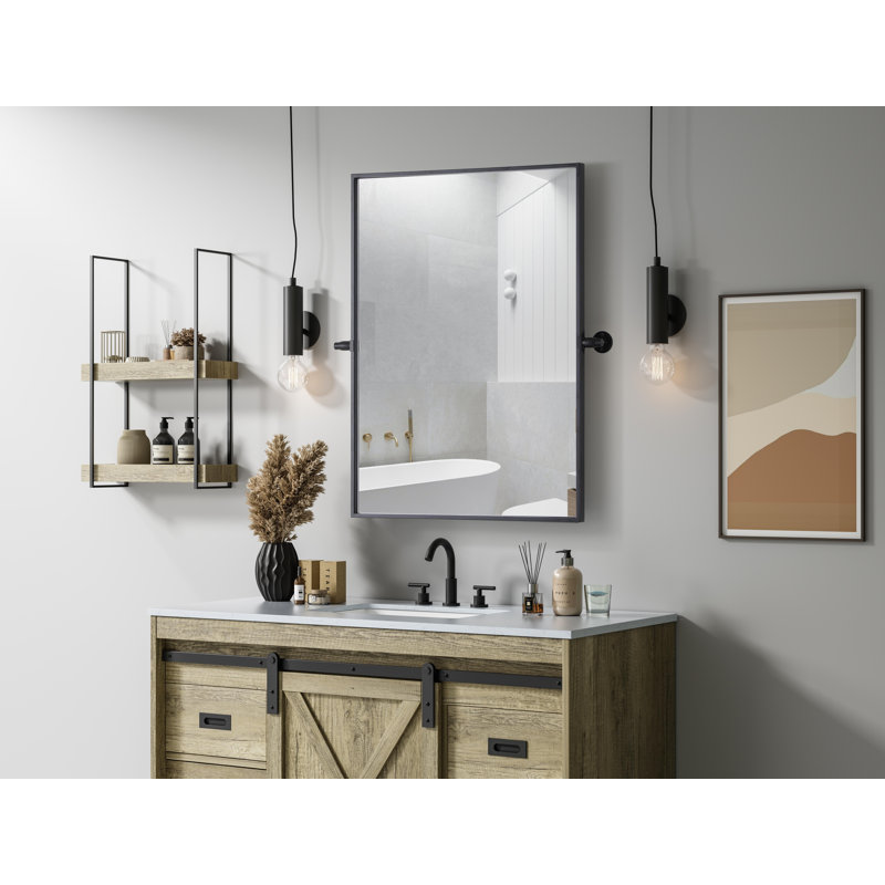 Miroir Amoura, Noir, 32 po x 24 po