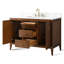 Ensemble de meuble-lavabo autoportant à simple cuve 48 po avec plateau en marbre Lavallon-105275168-105275170