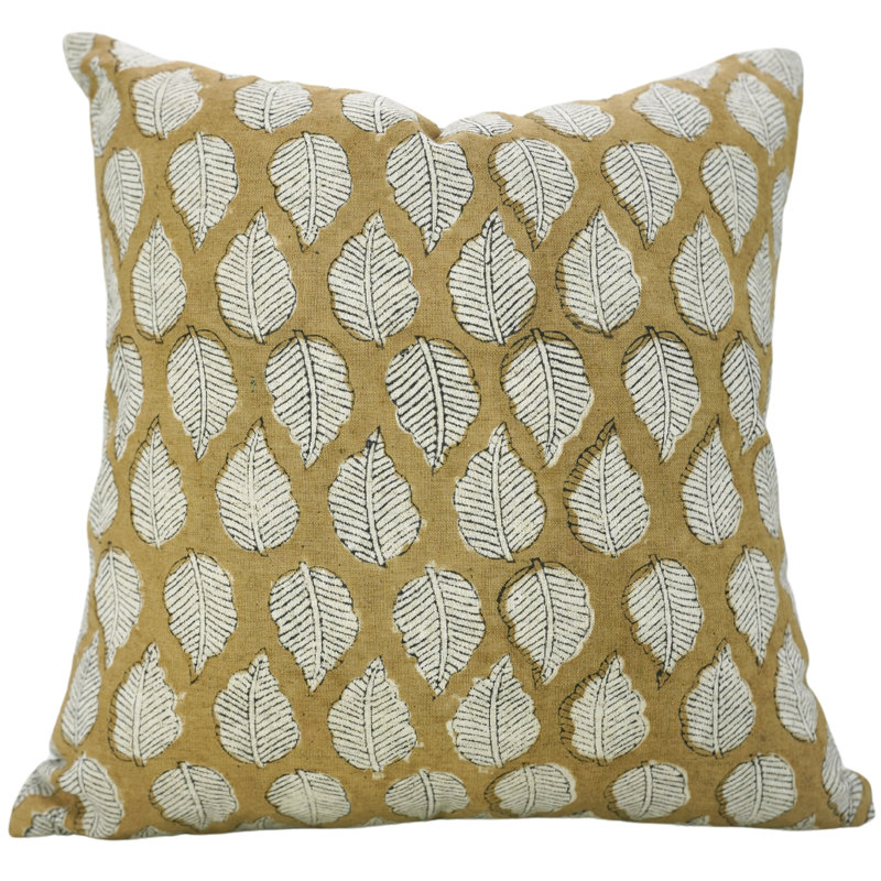 Housse de coussin Art Fab Fabine - Imprimés floraux sur lin doux, Vashundra, H 20 po x l 20 po, Sauge brun floral, Carrée