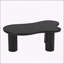Table basse de 44 po x 25,9 po à assemblage facile avec plateau de 1,5 po d'épaisseur, table de bout irrégulière de style crème avec 3 pieds robustes, table centrale élégante avec bord rond pour le salon-566848990