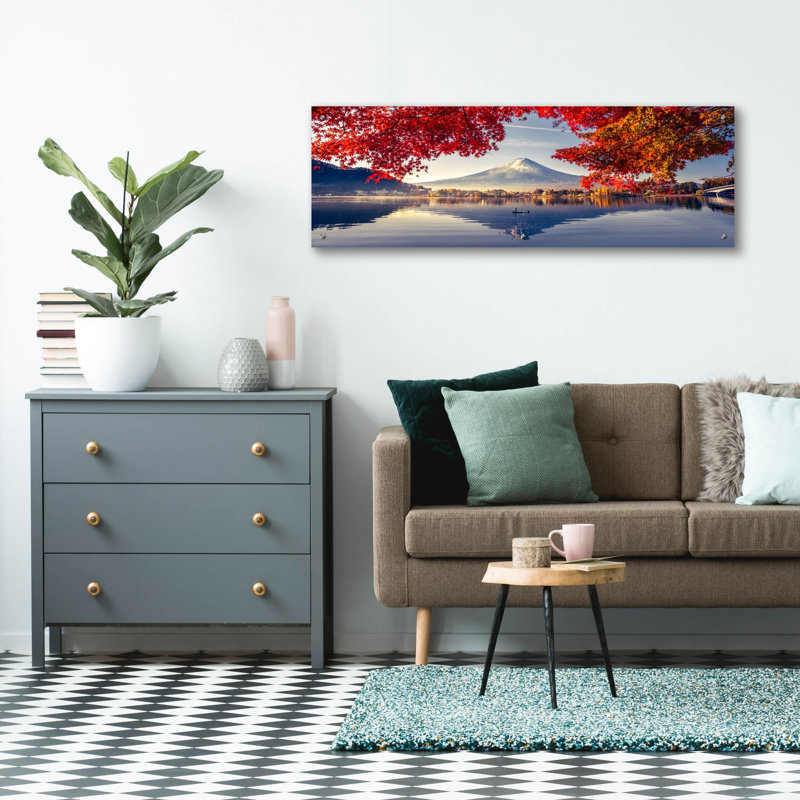 «Mountain Fuji Japon» par Epic Portfolio, art mural en verre acrylique, H 16 po x l 48 po x P 0,2 po