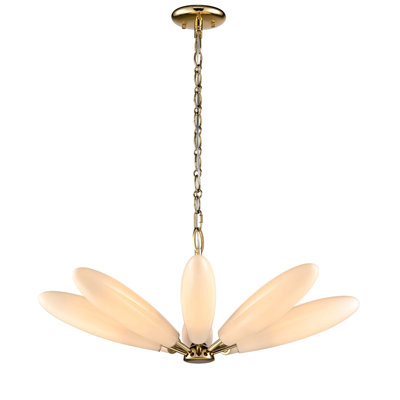 28 inches Sprig Chandelier in Polished Brass