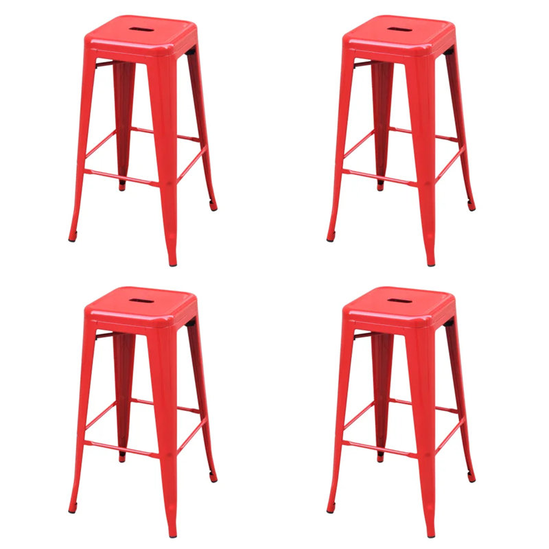 Hullinger Counter Stool with Metal Frame, Red