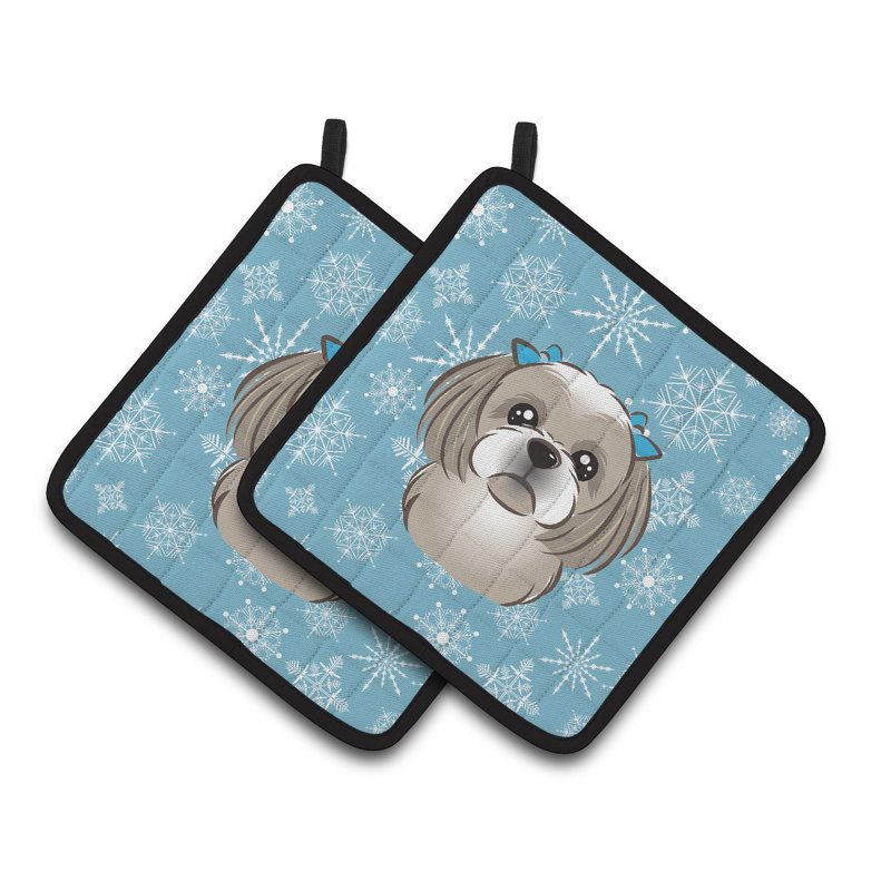 The Holiday Aisle® Ashlynn Polyester Potholder, Gray