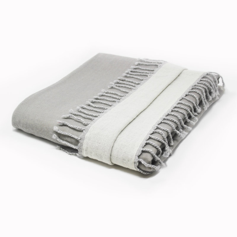 Jeté en laine Barina, Gris