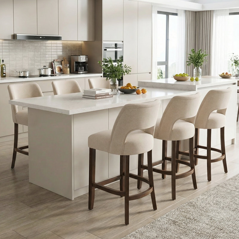 Tabouret de bar Bisto, Beige