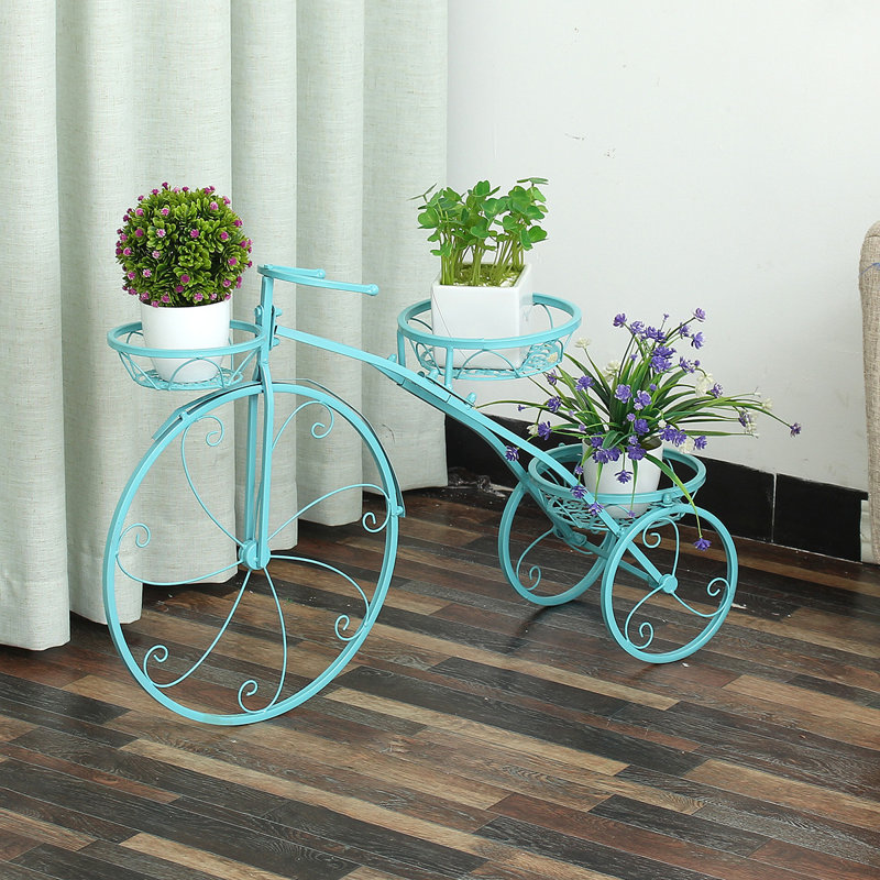 Dacia Metal Weather Resistant Plant Stand, Blue