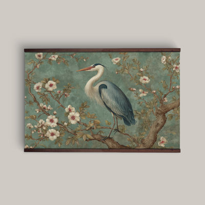 Wall Tapestry, Large Wall Art, Blue Heron Canvas Art, Wall Hanging