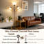 Lampe torchère à intensité variable avec deux lampes de lecture, lampe sur pied de 72 pouces avec 3 ampoules incluses pour le salon, la chambre à coucher ou le bureau