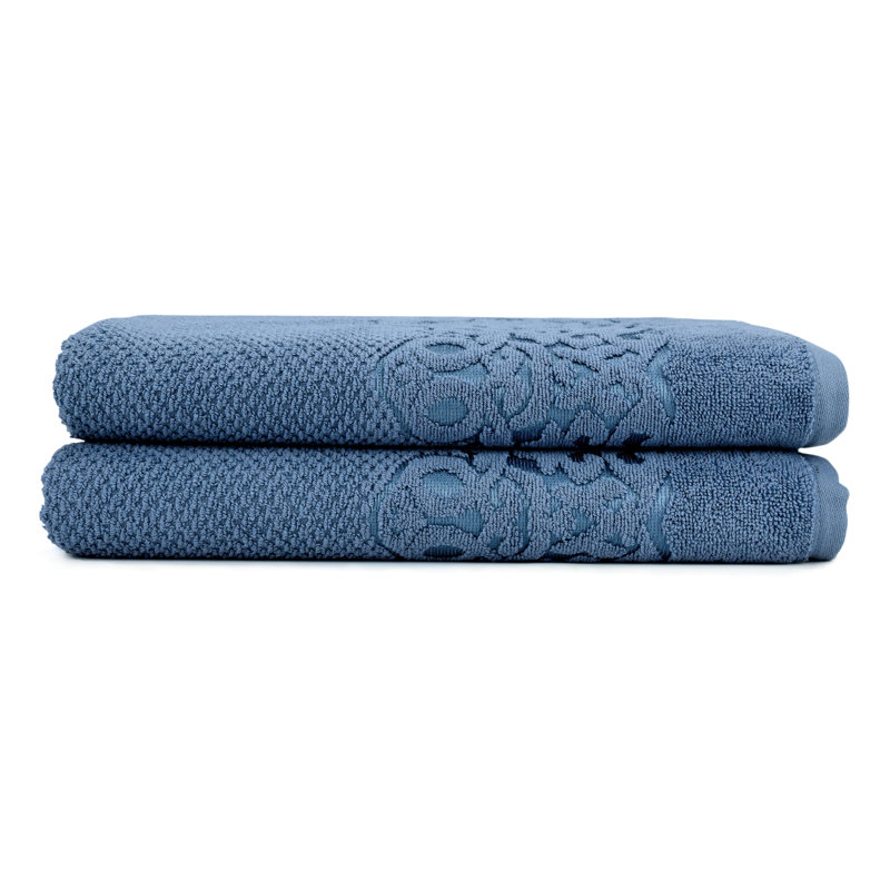 Ensemble de serviettes en coton Parkerson, Bleu Wedgewood
