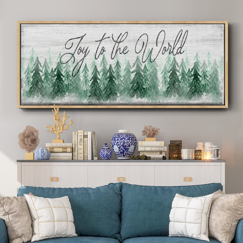 «Joy to the world», toile encadrée, H 20 po x l 50 po